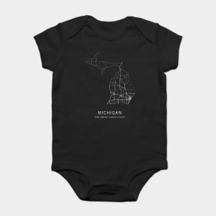 Michigan State Road Map Baby Bodysuit